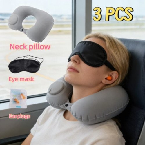 3 In 1 Inflatable Travel neck Pillow