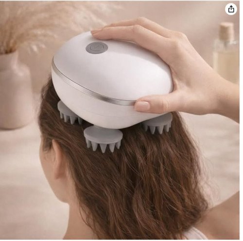 Smart Scalp Massager with Red Light - Electric, Portable, Waterproof Head Massager for Hair Growth
